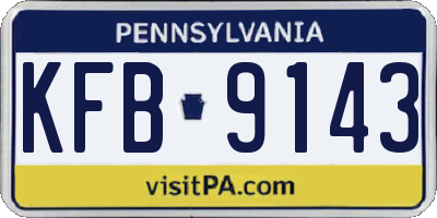 PA license plate KFB9143