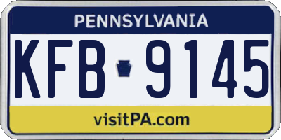 PA license plate KFB9145