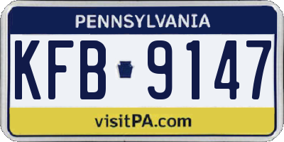 PA license plate KFB9147