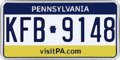 PA license plate KFB9148