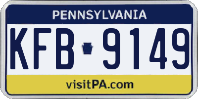 PA license plate KFB9149