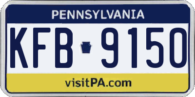 PA license plate KFB9150