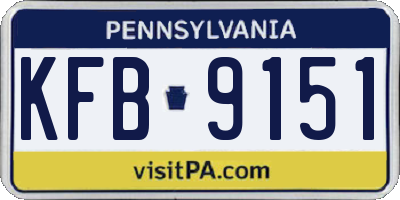 PA license plate KFB9151