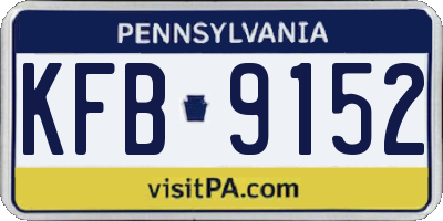 PA license plate KFB9152