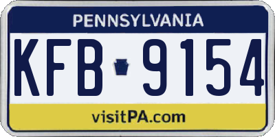 PA license plate KFB9154