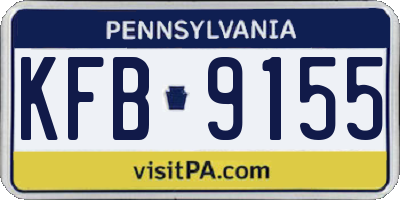 PA license plate KFB9155