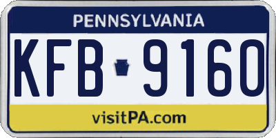 PA license plate KFB9160