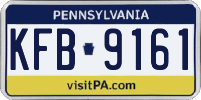 PA license plate KFB9161