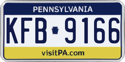 PA license plate KFB9166