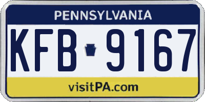 PA license plate KFB9167