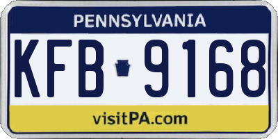 PA license plate KFB9168