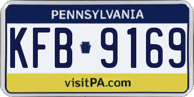 PA license plate KFB9169