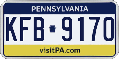 PA license plate KFB9170