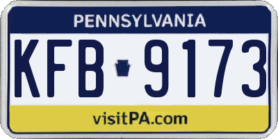 PA license plate KFB9173