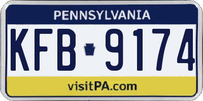 PA license plate KFB9174