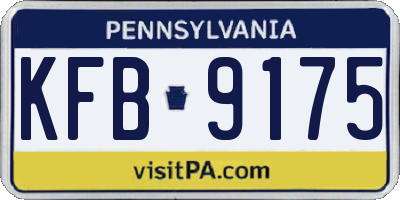 PA license plate KFB9175