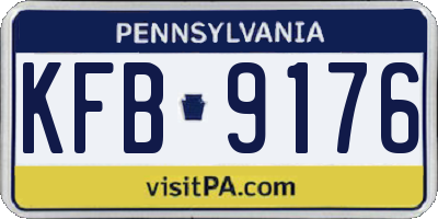 PA license plate KFB9176