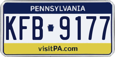 PA license plate KFB9177