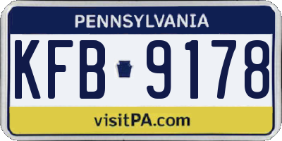 PA license plate KFB9178