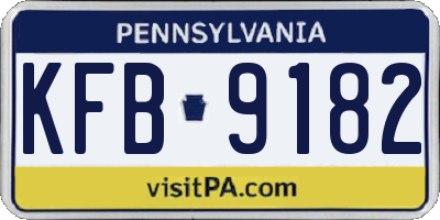 PA license plate KFB9182