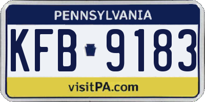 PA license plate KFB9183