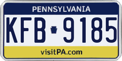 PA license plate KFB9185