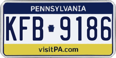 PA license plate KFB9186