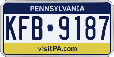 PA license plate KFB9187