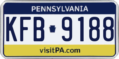 PA license plate KFB9188