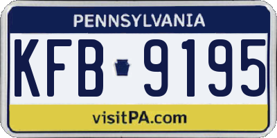 PA license plate KFB9195