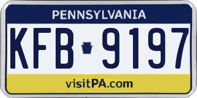 PA license plate KFB9197