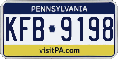 PA license plate KFB9198