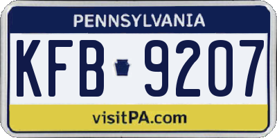 PA license plate KFB9207