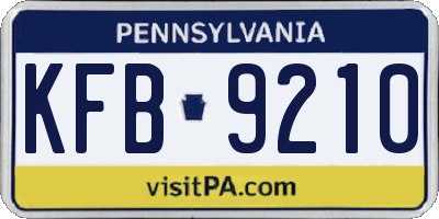 PA license plate KFB9210