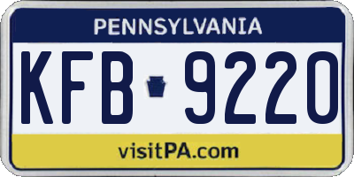 PA license plate KFB9220