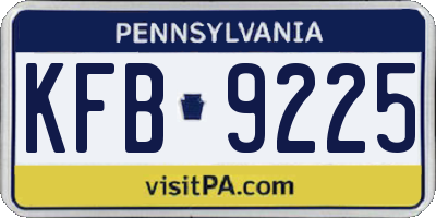 PA license plate KFB9225