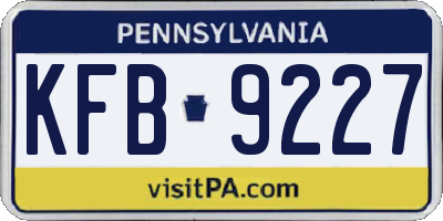 PA license plate KFB9227