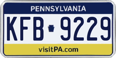 PA license plate KFB9229