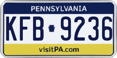 PA license plate KFB9236