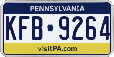 PA license plate KFB9264