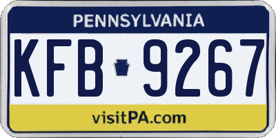 PA license plate KFB9267