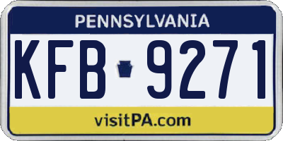 PA license plate KFB9271