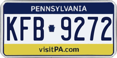 PA license plate KFB9272