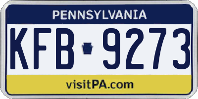 PA license plate KFB9273