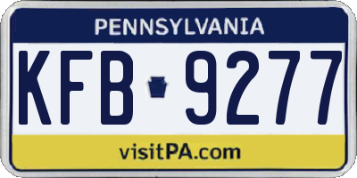 PA license plate KFB9277
