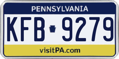 PA license plate KFB9279