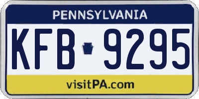 PA license plate KFB9295