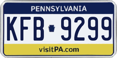 PA license plate KFB9299