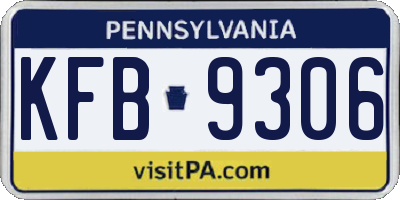 PA license plate KFB9306