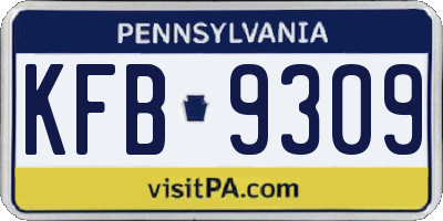 PA license plate KFB9309